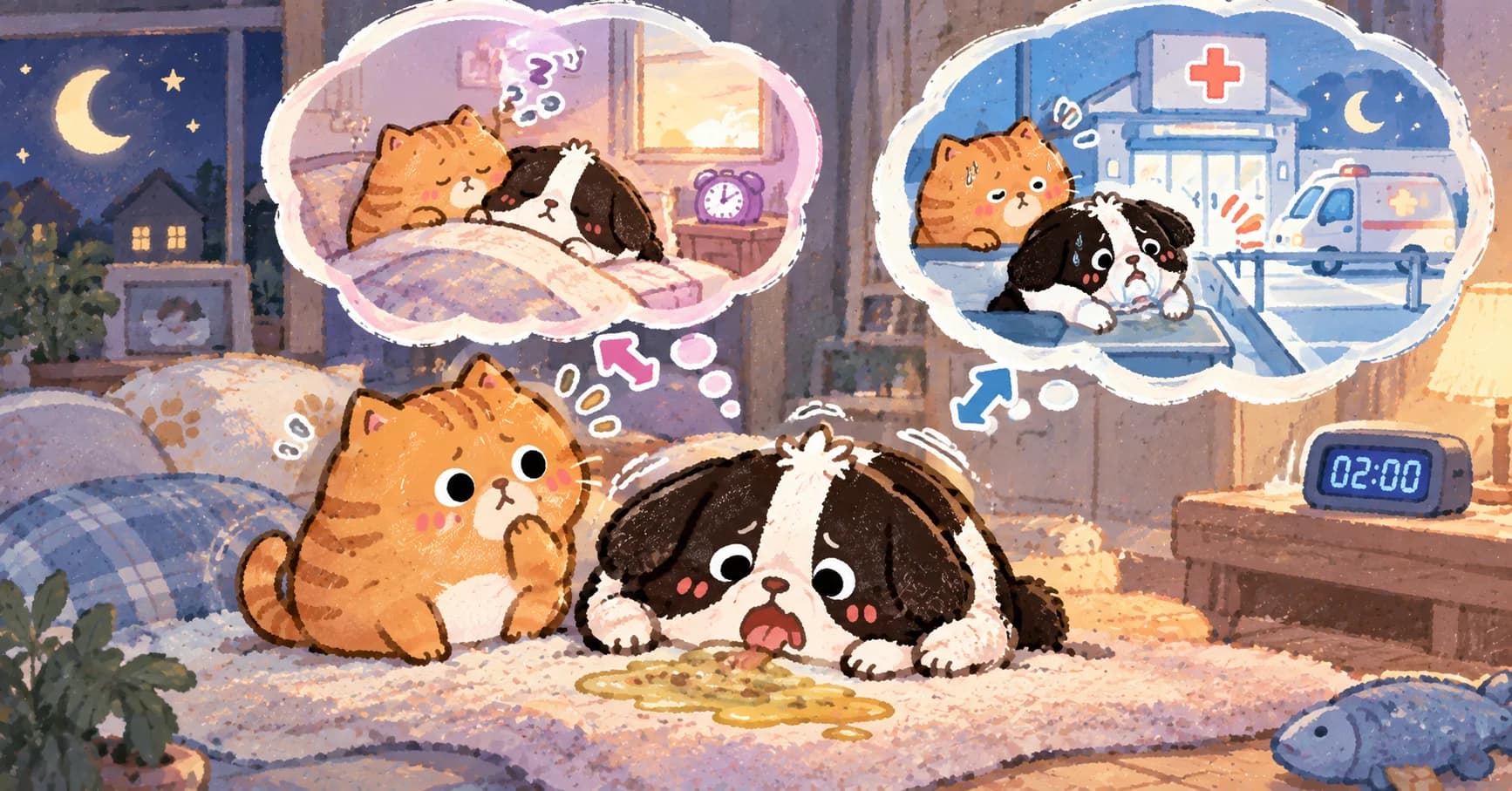 半夜兩點,狗狗吐了第三次。要等天亮還是現在送急診?