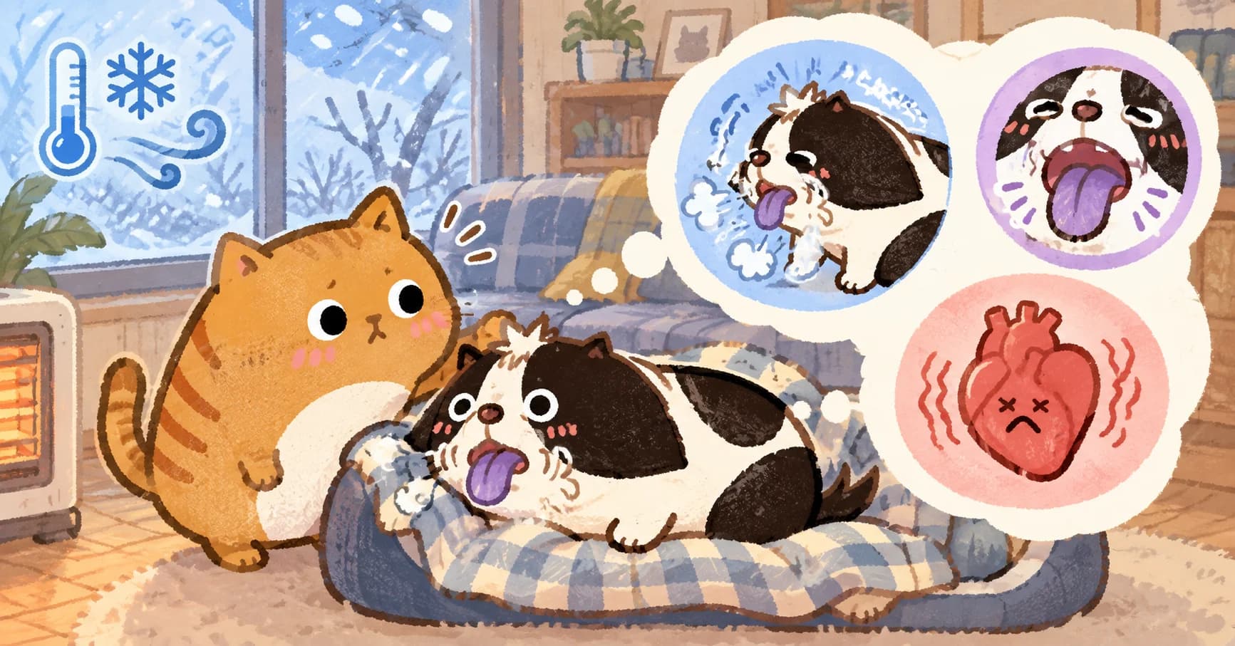 寒流來,狗狗呼吸變快、舌頭發紫,可能是心衰竭嗎?